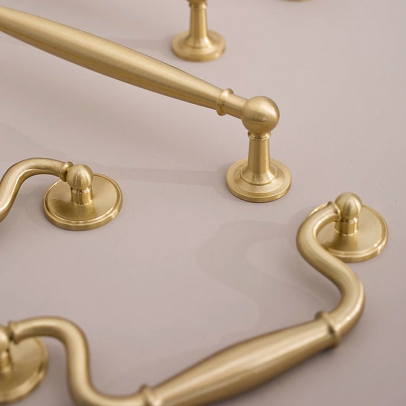 Luxury Brass Gold Cabinet Pulls, Cabinet Knobs, Drawer Pulls, Drawer Knobs, Cabinet handles, Wardrobe Pulls, Brass Pulls image 9