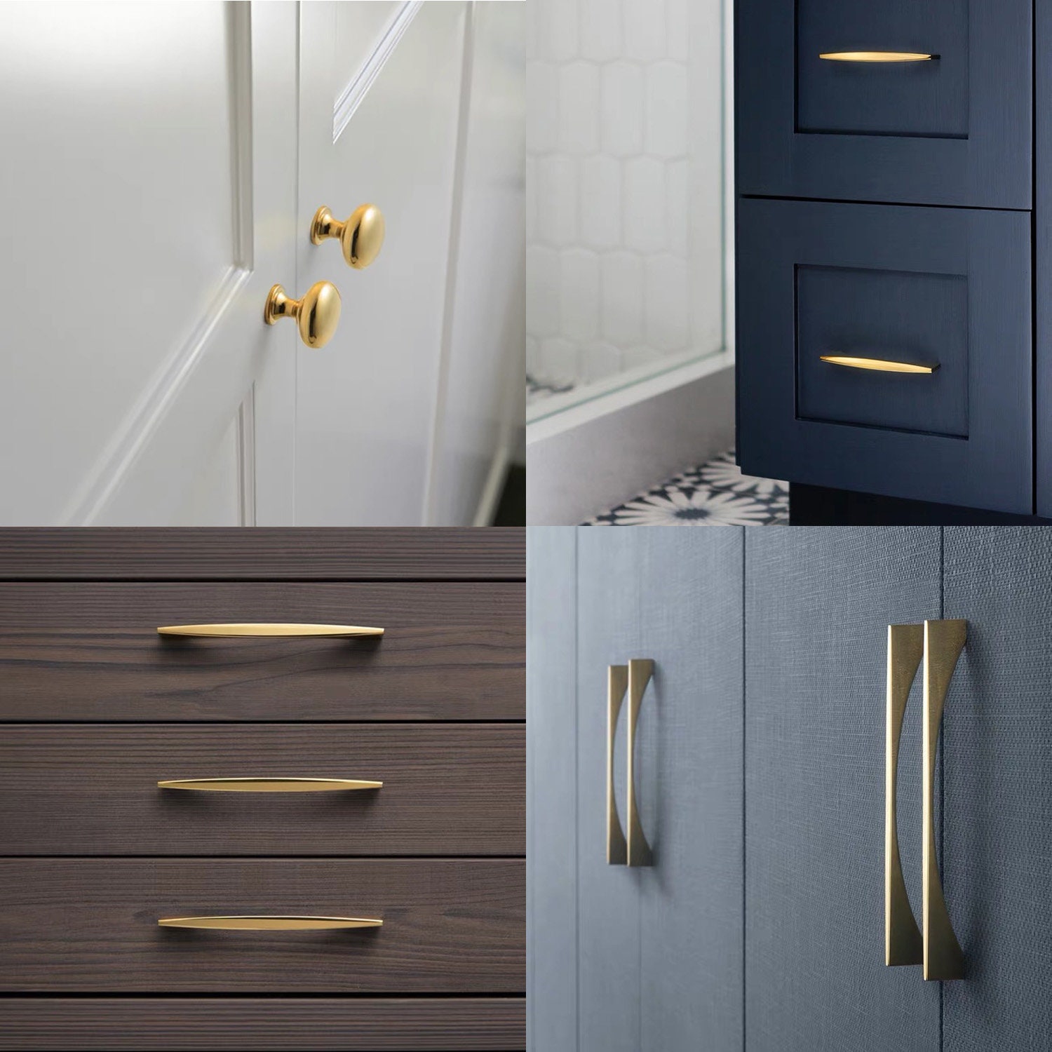 High Polished Luxury Gold Sleek Pulls Knobs Etsy