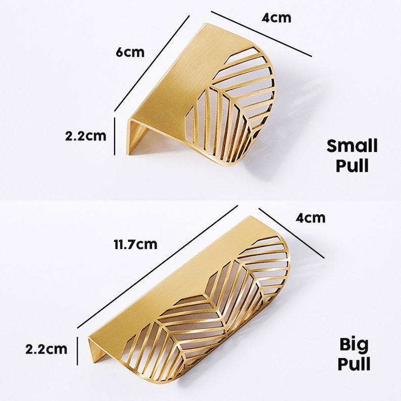 Brass Gold Leaf Design Invisible Drawer Pulls, Cabinet Pulls, Wardrobe Pulls, Cupboard Pulls for homes, offices, cafes, restaurants etc. image 7