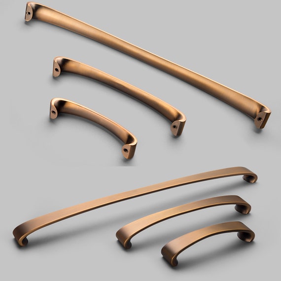 Brushed Bronze Cabinet Pulls Cabinet Knobs Drawer Pulls Etsy