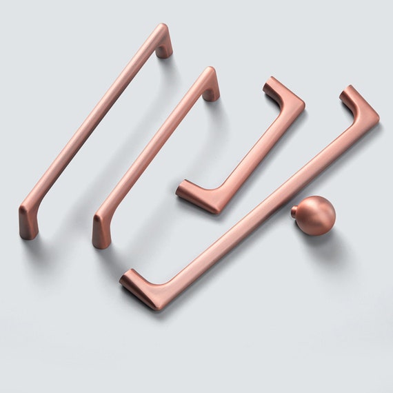 Brushed Rose Gold Cabinet Pulls Cabinet Knobs Drawer Pulls Etsy