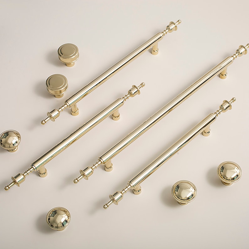 Polished Gold, Chrome Brass Cabinet Pulls, Cabinet Knobs, Drawer Pulls, Drawer Knobs, Cabinet handles, Wardrobe Pulls, Brass Pulls image 5