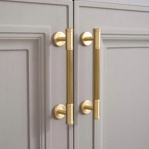 Gold Brass Cabinet Pulls Rimmed Edge, Cabinet Knobs, Dresser Pulls and Knobs, Drawer Pulls, Drawer Knobs, Wardrobe Pulls, Wardrobe Knobs