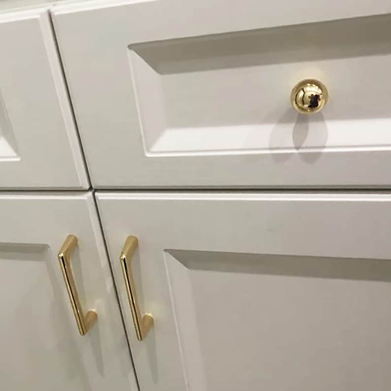 High Polished Luxury Gold Pulls Knobs Drawer Etsy