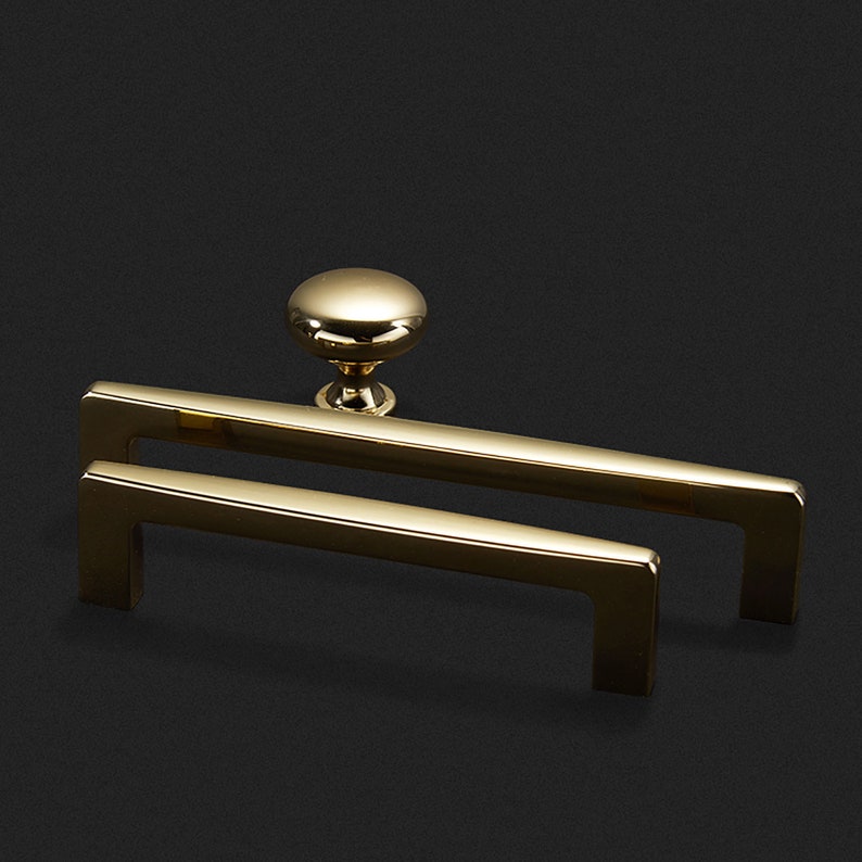 High Polished Luxury Gold Pulls Knobs Drawer Etsy