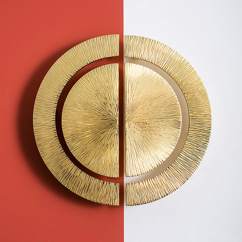 Semi Circle Brass Hammered Pulls Knobs Gold Handles Etsy