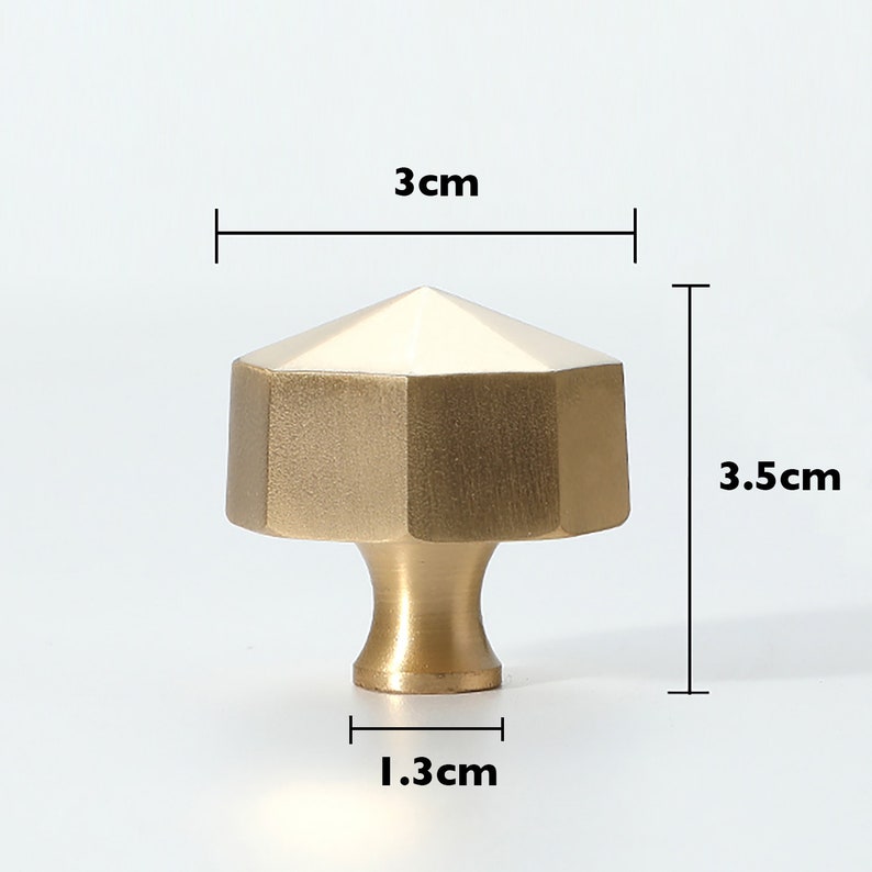 Gold Brass Octagon Cabinet Knobs, Drawer Knobs for homes, offices, cafes, restaurants etc. image 7