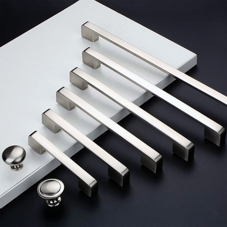 Brushed Nickel Drawer Knobs and Drawer Pulls Knobs Etsy