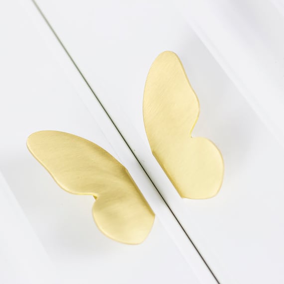 Brass Butterfly Cabinet Pulls Cabinet Knobs For Homes Etsy