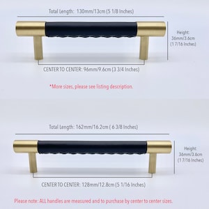 Oro de latón con tiradores de cajones de cuero, manijas de cuero de gabinete, tiradores de gabinetes, perillas de cajones, tiradores de armario, perillas de cuero, tiradores de latón imagen 10