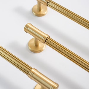 Gold Brass Cabinet Pulls Rimmed Edge, Cabinet Knobs, Dresser Pulls and Knobs, Drawer Pulls, Drawer Knobs, Wardrobe Pulls, Wardrobe Knobs image 4