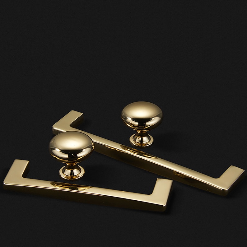 High Polished Luxury Gold Pulls Knobs Drawer Etsy