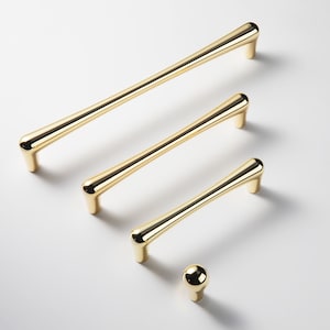 High Polished Luxury Gold Minimalist Cabinet Pulls, Cabinet Knobs, Drawer Pulls, Drawer Knobs for homes, offices, cafes, restaurants etc.