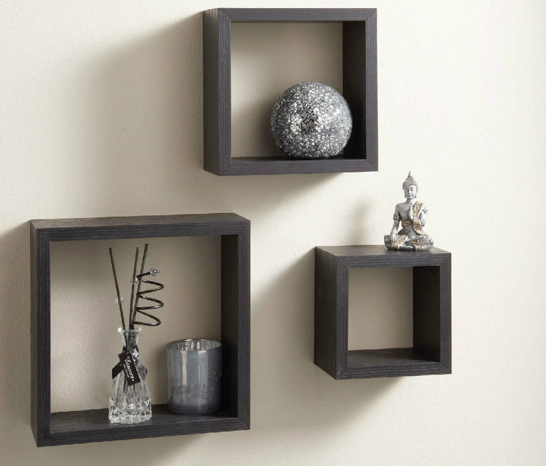 Modern Set of 3 Floating Wall Cube Shelves Display Shelf in Etsy