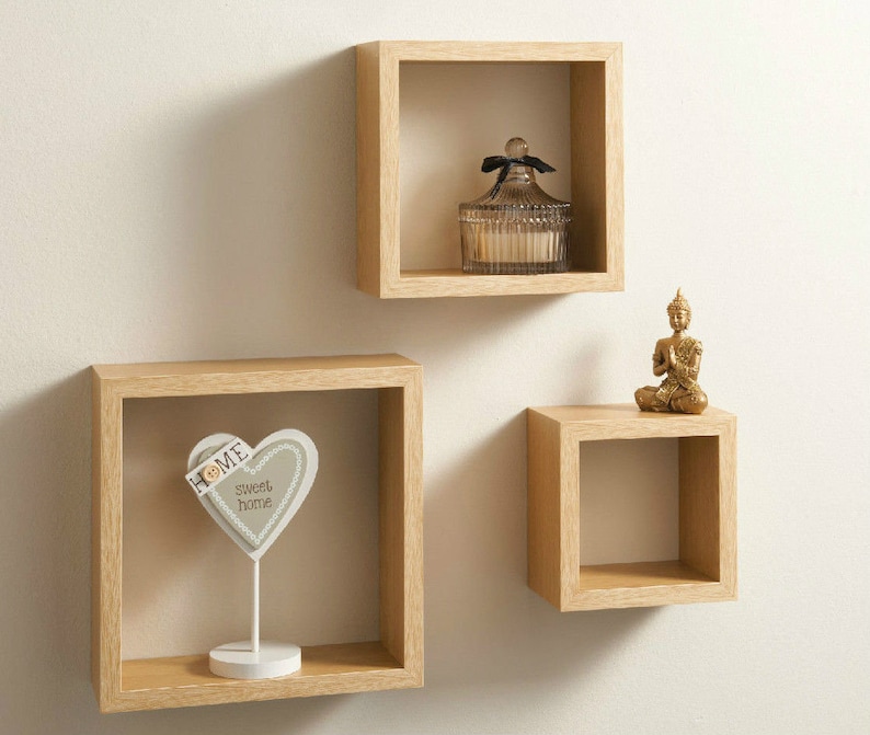 Modern Set of 3 Floating Wall Cube Shelves Display Shelf in Etsy