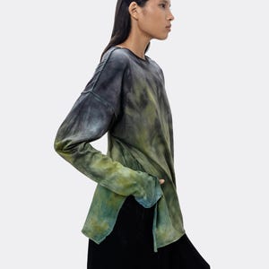 Hand Stitched Unisex Longsleeve Tie dye, One of a kind Sweatshirt, Cotton Sweatshirt, Modern Tie Dye Outfit, Man Sweatshirt, Woman sweater