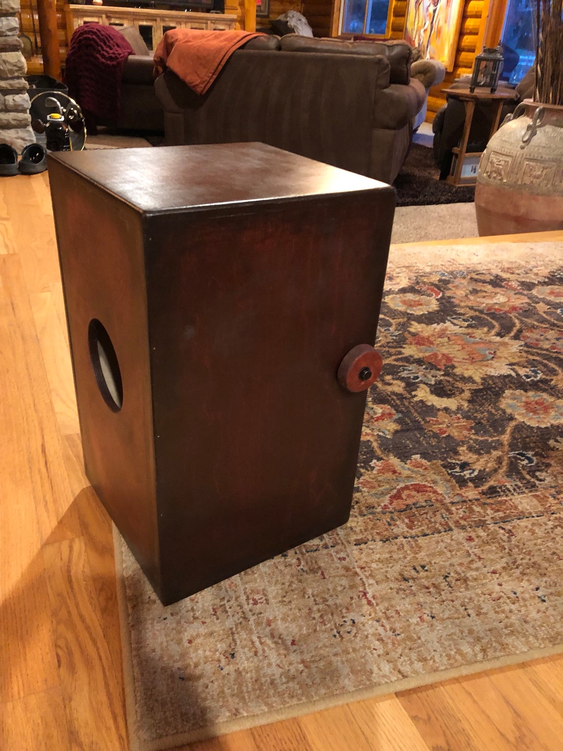 Custom Adjustable Snare Cajon TwoTone Maple/ Mahogany Stain Etsy