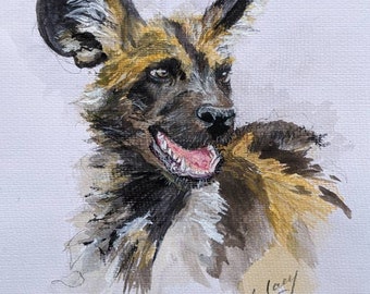 African wild dog fine art Giclee print, 10x12