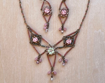 Jewelry Set, VINTAGE COLLEEN TOLAND 2 piece jewelry set.  Necklace and Earrings.
