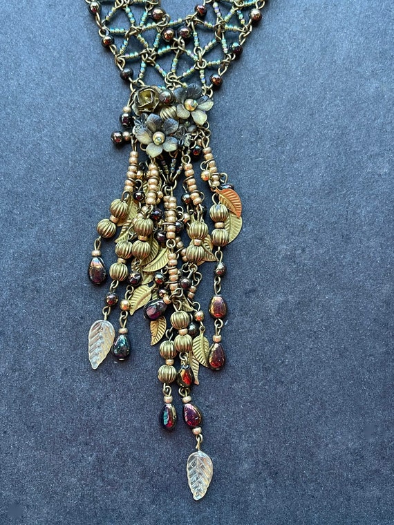 Vintage COLLEEN TOLAND Bronze tassel lariat neckl… - image 7
