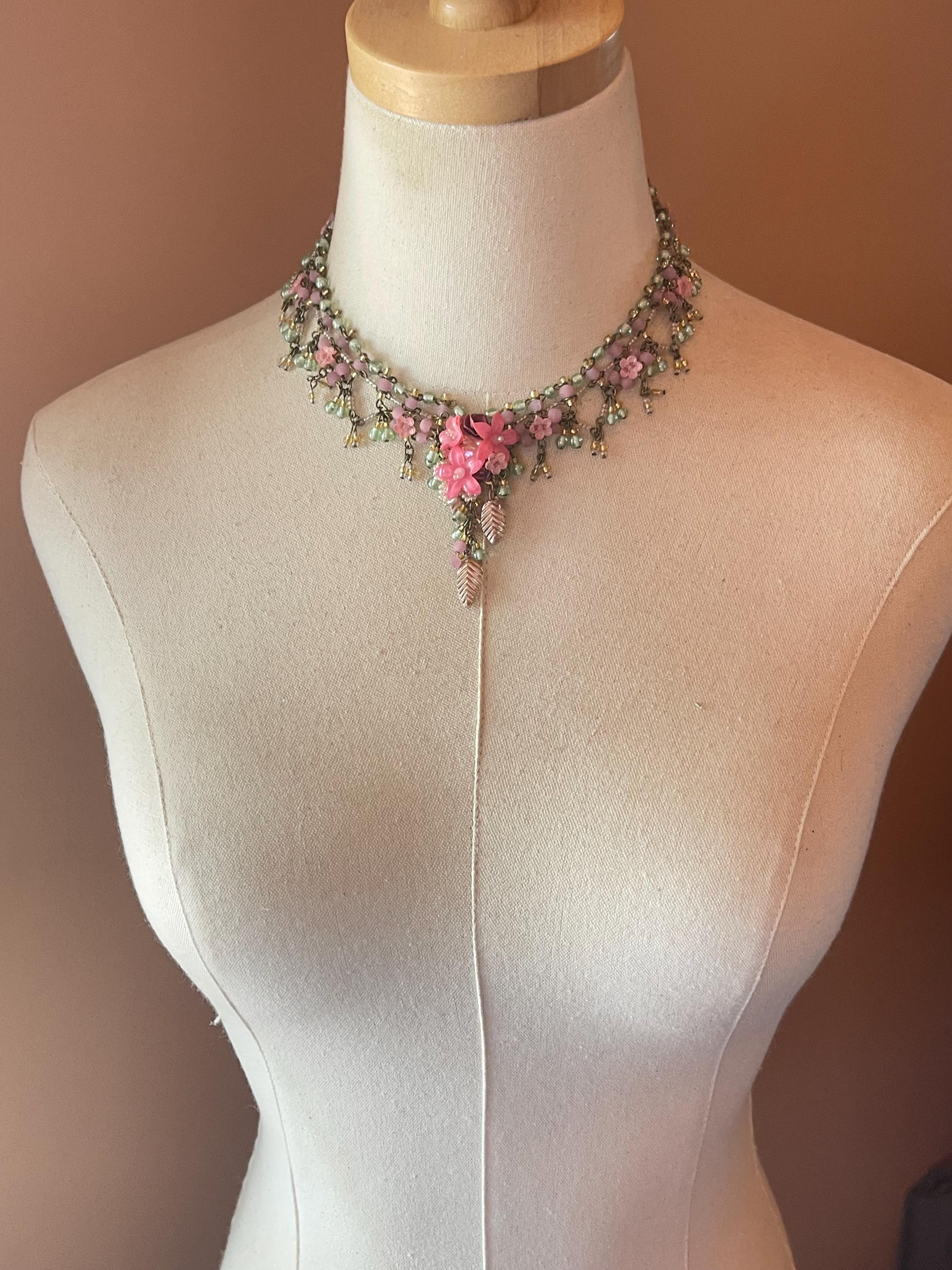 美品　コリーントランド　豪華ネックレス　ハンドメイド　ピンク　希少 美品 コリーントランド 豪華ネックレス ハンドメイド ピンク
