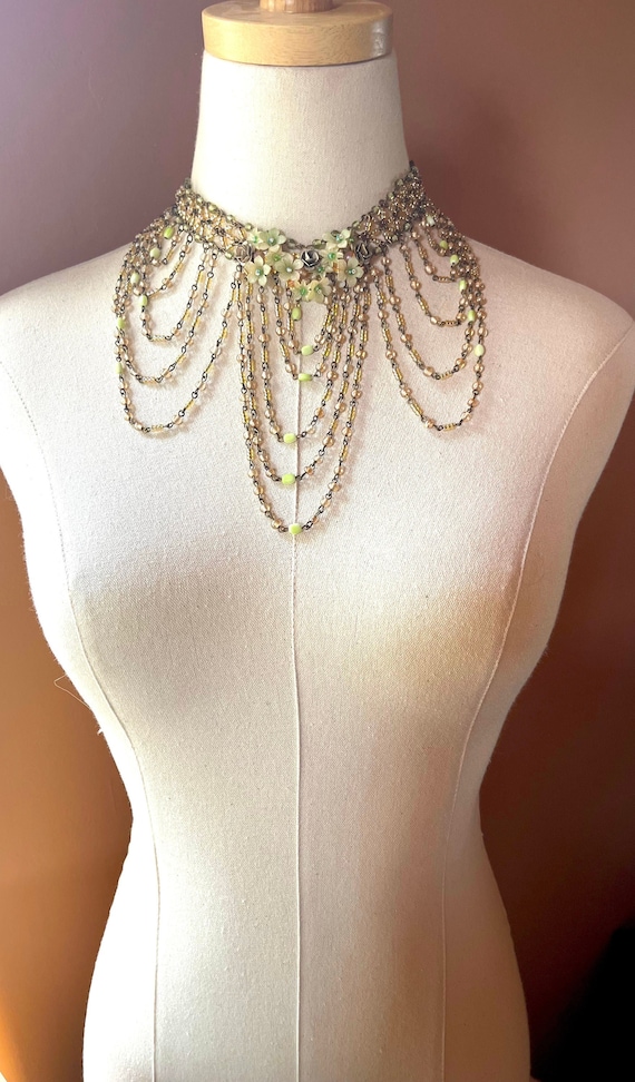 Vintage COLLEEN TOLAND drape Choker Bib Necklace i