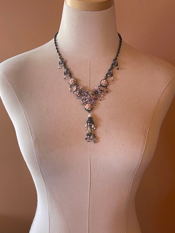 COLLEEN TOLAND 花モチーフ ビーズネックレス