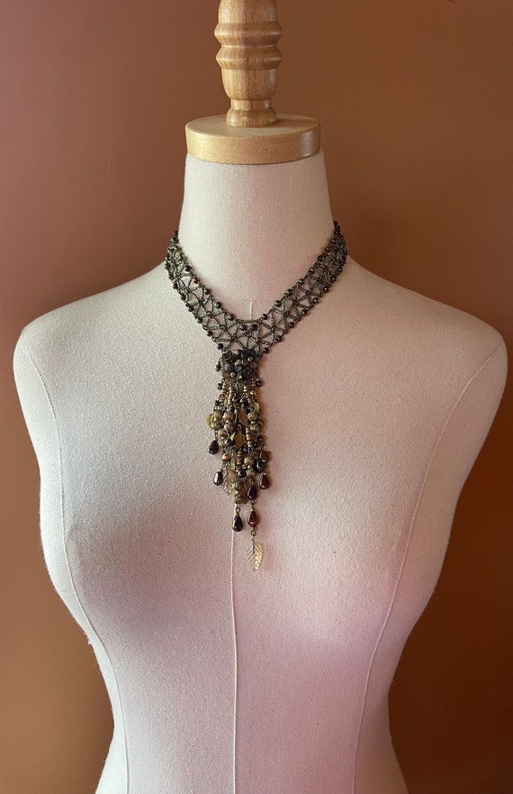 Vintage COLLEEN TOLAND Bronze tassel lariat neckl… - image 10