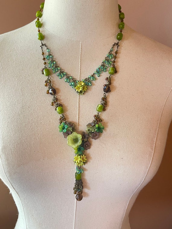 Vintage COLLEEN TOLAND Stunning Green and Yellow 3