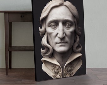 John Lennon Marble Portrait Canvas Print - Ready to Hang