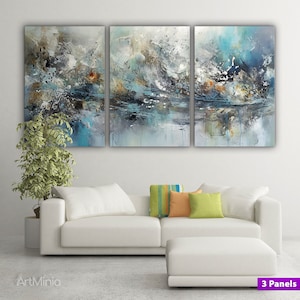 Abstrakte dekorative moderne Malerei Leinwanddruck Wandkunst, fertig zum Aufhängen, Galerie-Stil Leinwand Wandkunst, Multi-Panel-Leinwand, große Leinwand