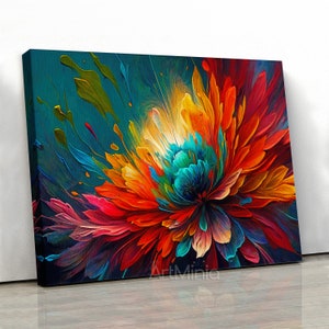 Abstract Floral Canvas Print: Colorful Flower Wall Art (multi Panel) - Etsy