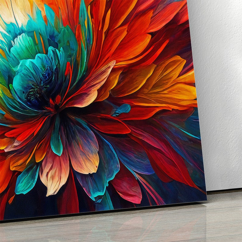 Abstract Floral Canvas Print: Colorful Flower Wall Art (multi Panel) - Etsy