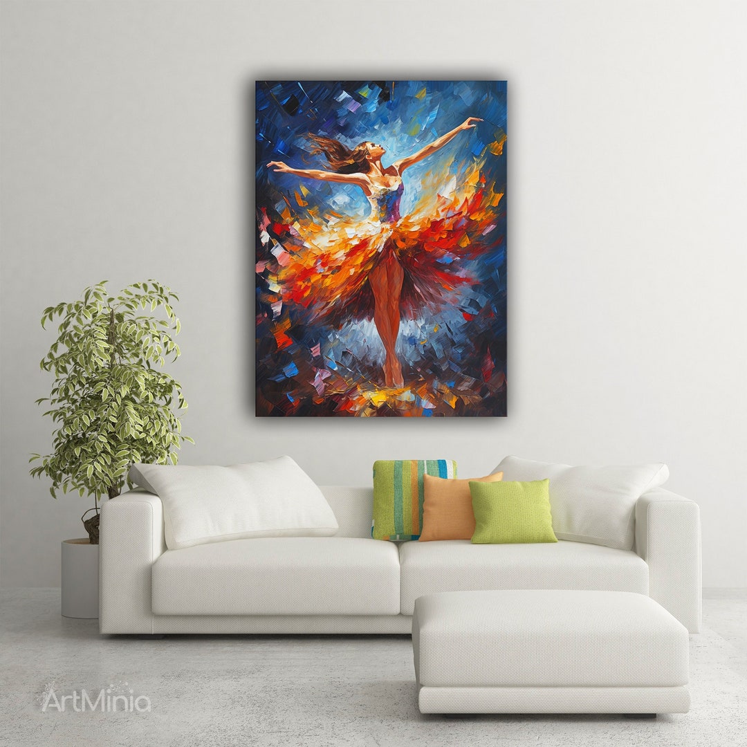 Abstract Ballet Dancer Oil Painting: Ready to Hang Canvas Print - Etsy