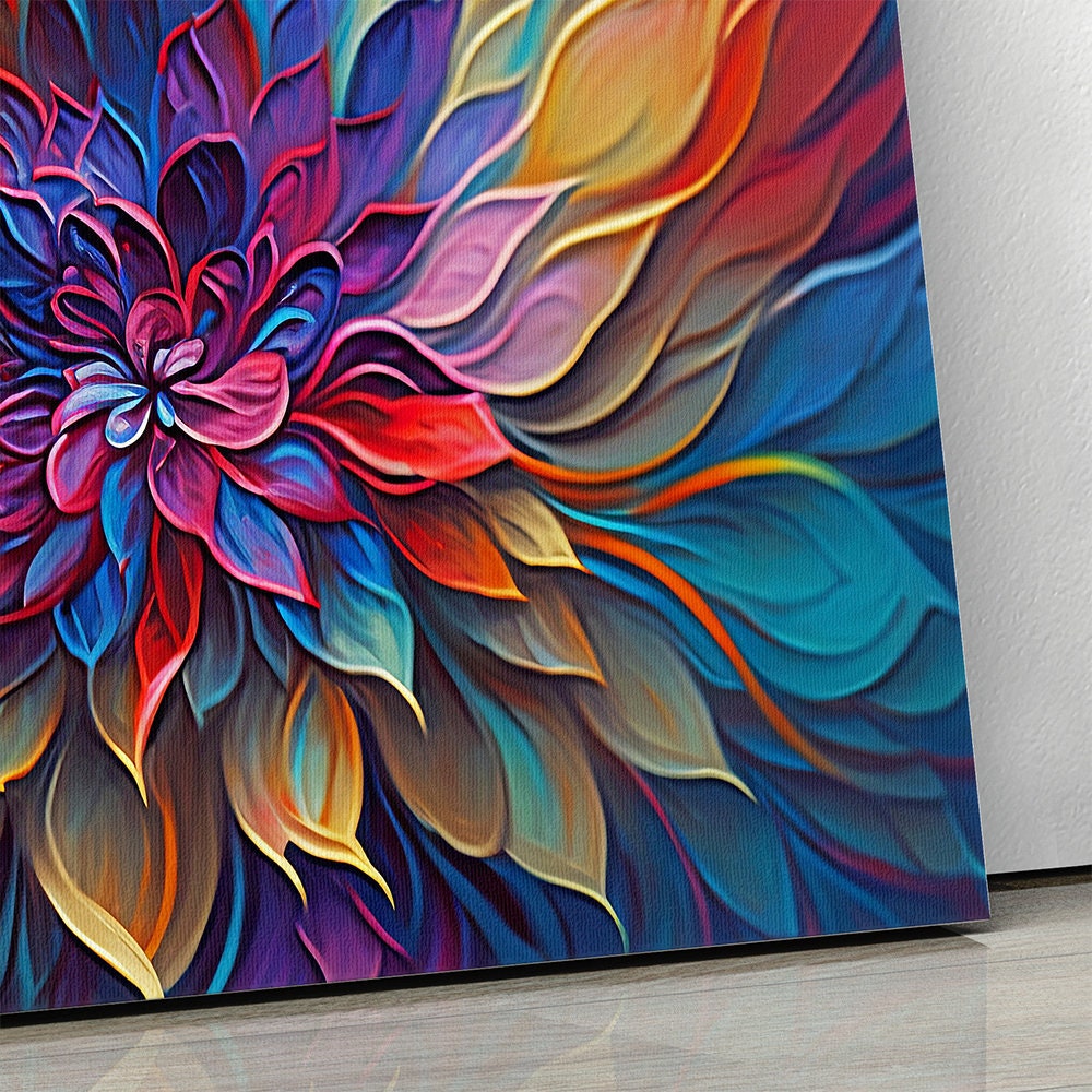 Abstract Floral Canvas Print: Colorful Flower Wall Art, Multi-panel - Etsy