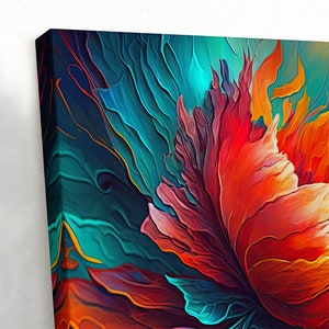 Abstract Floral Canvas Print: Colorful Flower Wall Art, Ready to Hang ...