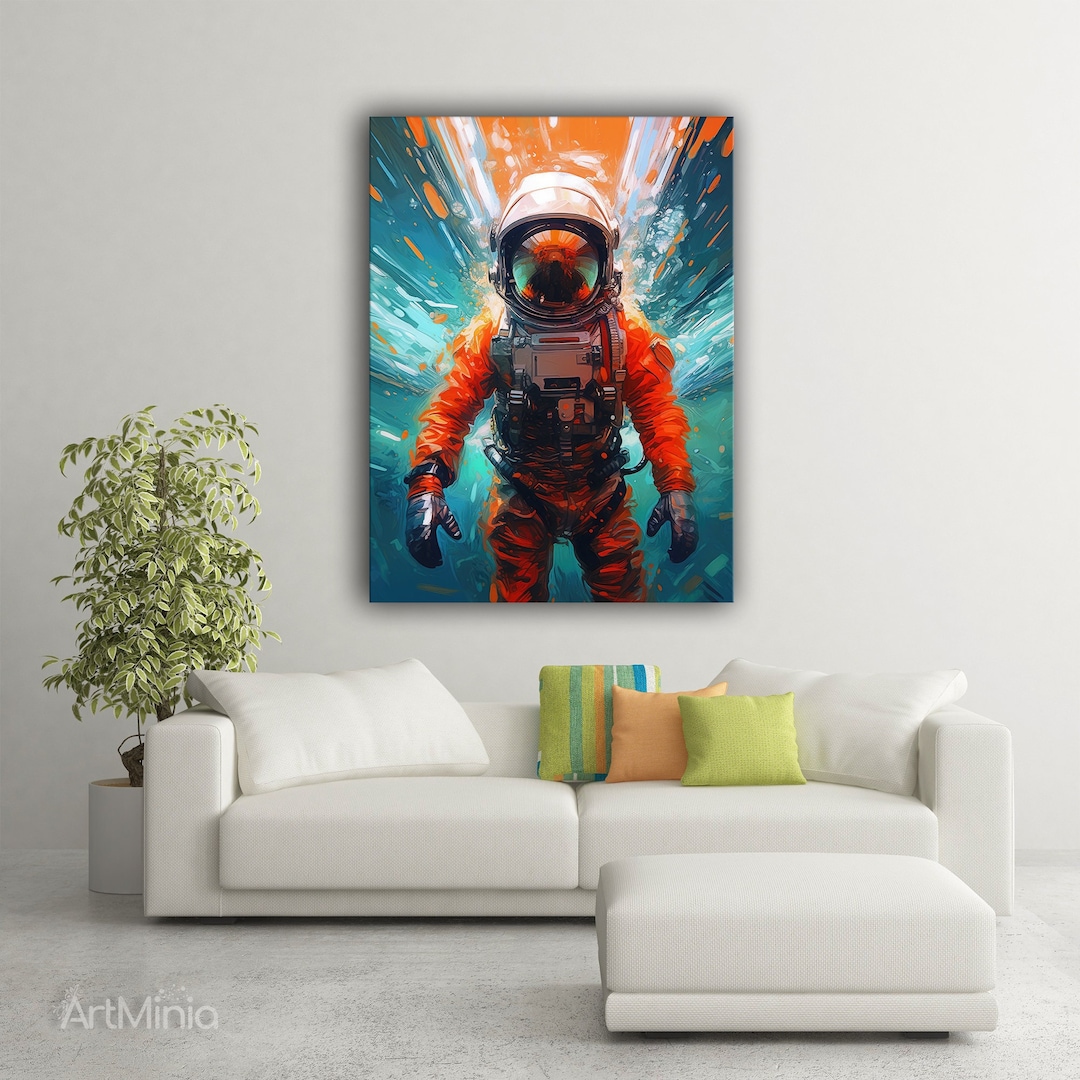Astronaut in Space Canvas Print: Modern Gallery Wall Art - Etsy