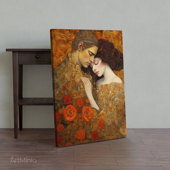 The Kiss - Gustav Klimt Style - Gallery Canvas Print