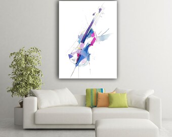 Abstrakte Violine Leinwanddruck: Aquarell Musik Wandkunst