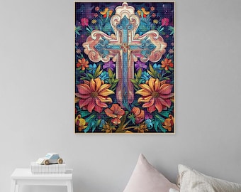 DIY Diamond Art Painting Jesus Kit - 5D 12x16 Inch Religious Wall Art With Round Drills