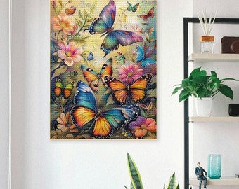 5D Diamant Schilderij Gebrandschilderd Glas Vlinder Mosic Borduurwerk Strass Kleurrijke Vlinder Diamant Stippen Gem Arts Home Decor Cadeau voor mama/haar