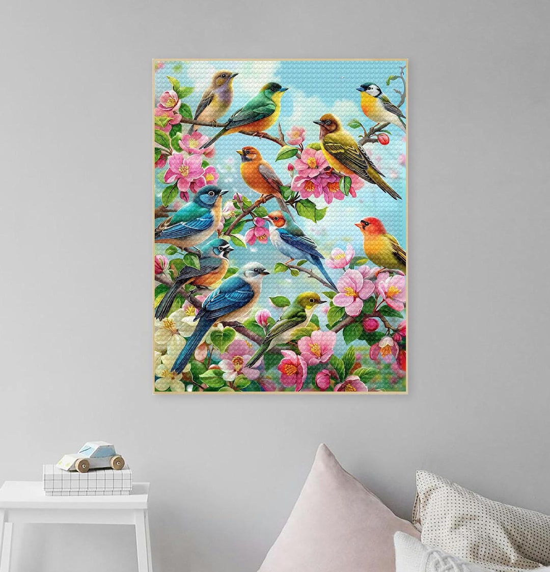 Colorful Bird Diamond Painting Kits for Adults Spring Bird DIY 5D ...