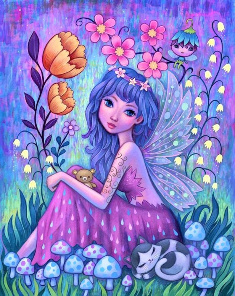 5D DIY Poured Glue Diamond Painting Kits Butterfly Fairy Elf Etsy