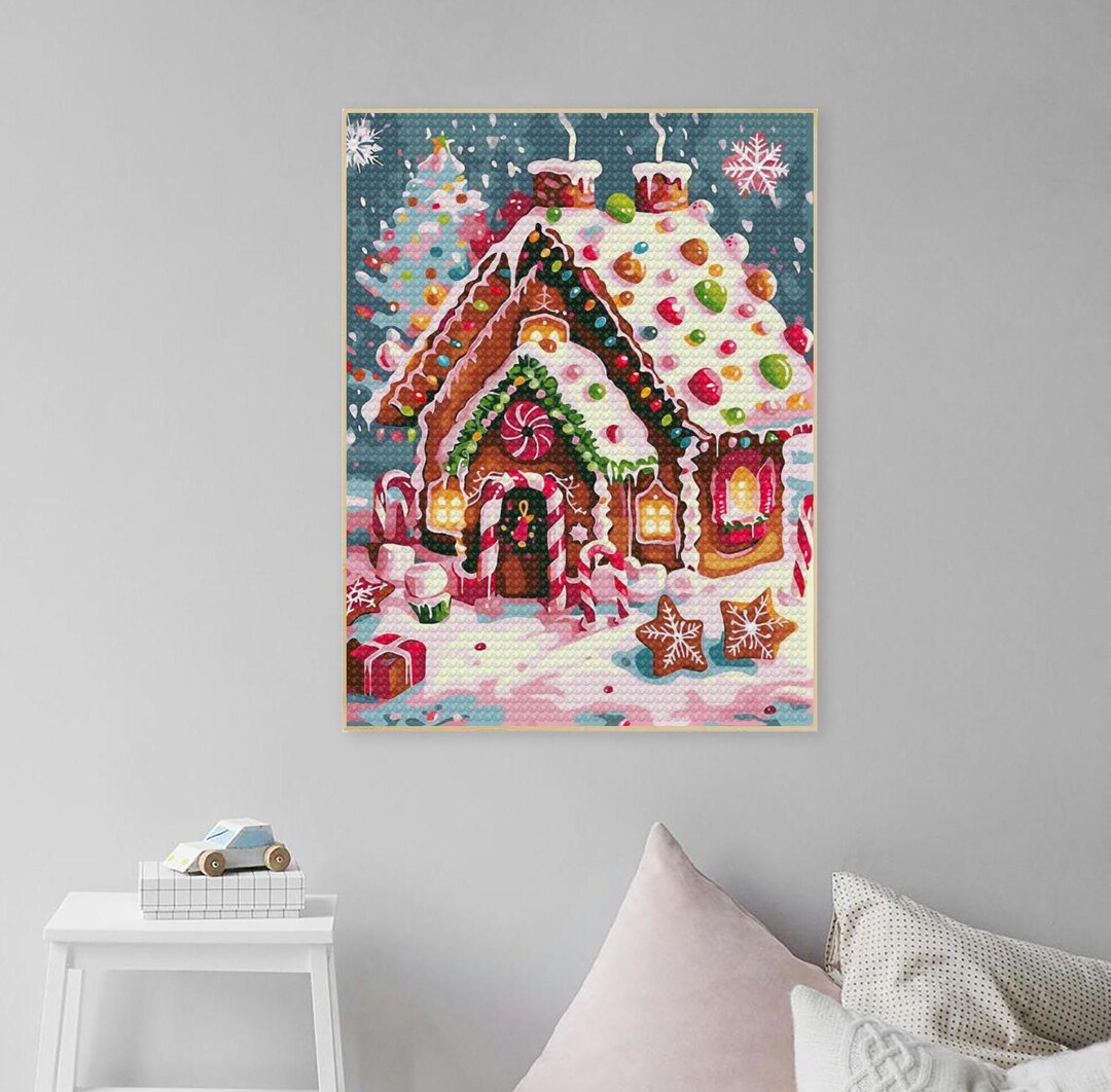Full Square/round Drill Gingerbread House Diamond Painting Art Kits,5d ...