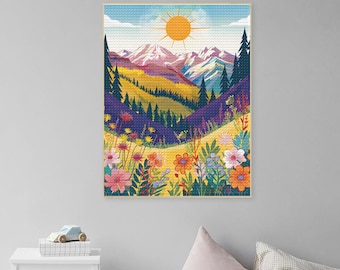 5D Diamond Painting Kits Gift Landscape Colorful Wall Art Sun Flower Diamond Art Embroidery Mosaic Cross Stitch Rhinestones Canvas Paint