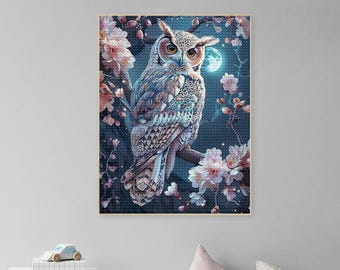 Eule Diamant Malerei Kits Eule Wand Kunst ， Voll Bohrer 5D Eule Diamant Kunst Kits für Erwachsene, Eule Canva Mosic Art Kit, Eule Dekor Malerei Geschenk