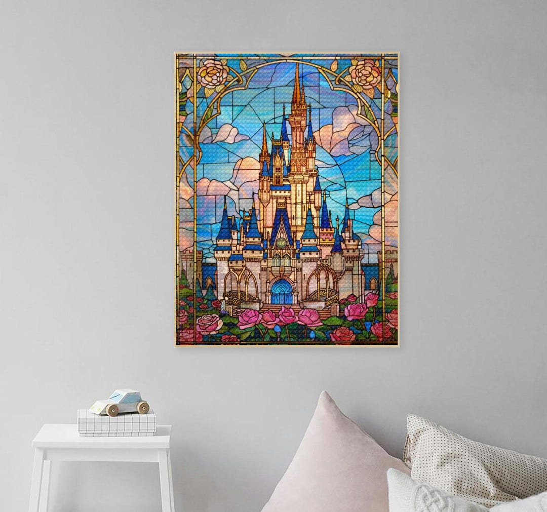 Diamond Painting Castle Stained Glass 5D DIY Mosic Embroidery Disney
