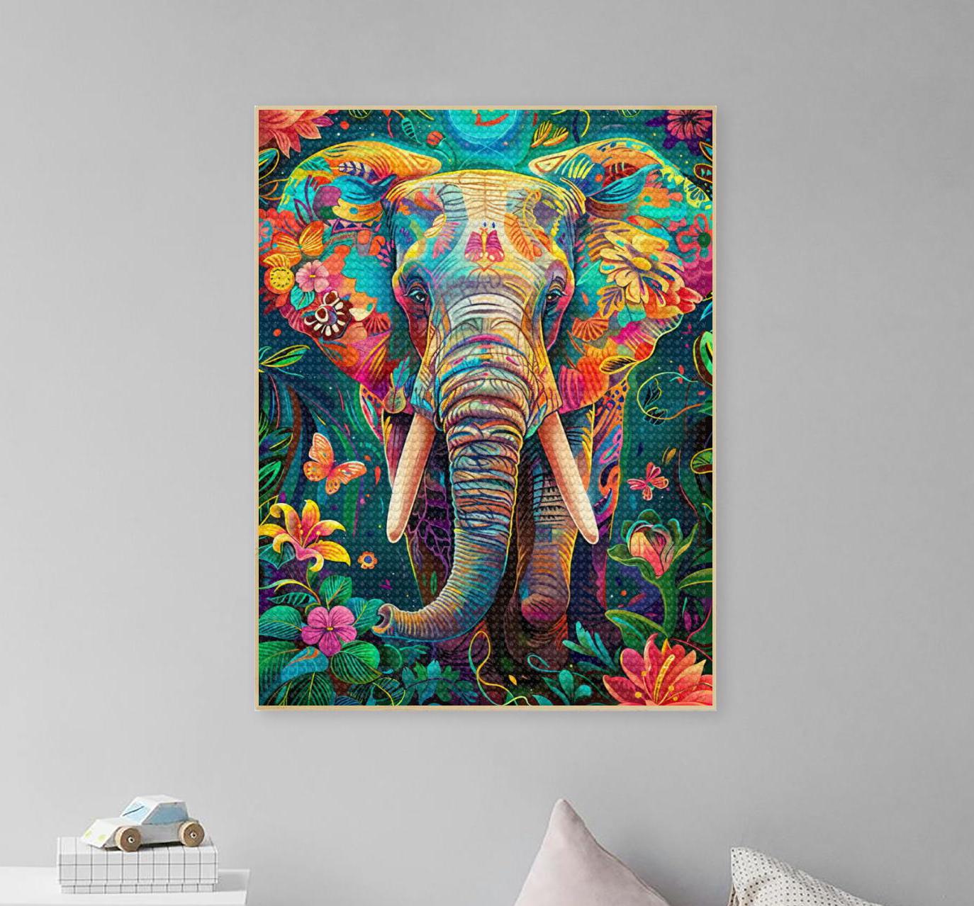 5D DIY Full Drill Square Round Elephant Diamond Painting Kits for Adult ...
