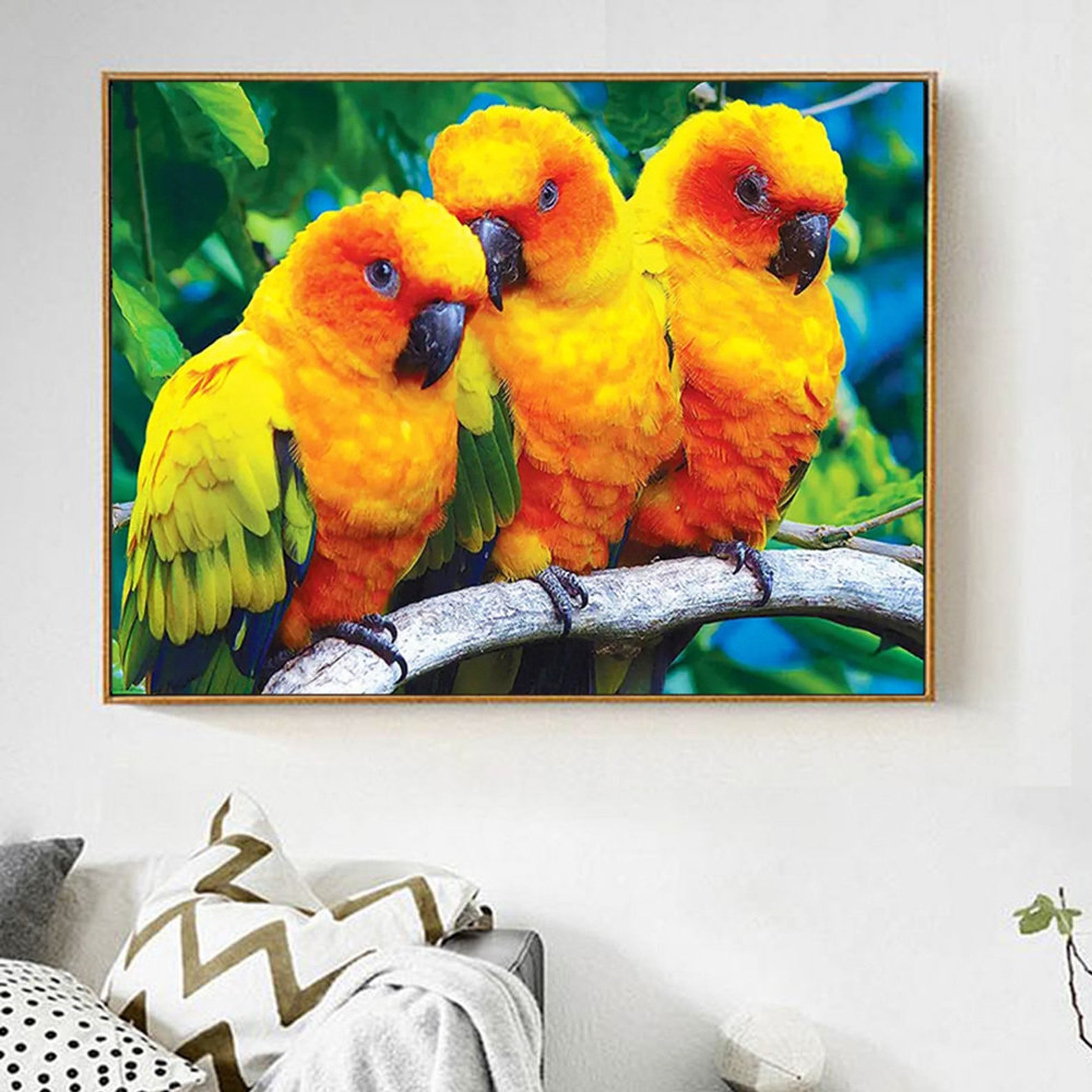 Diamond Painting Bird Full Round with AB Diamond Embroidery Etsy