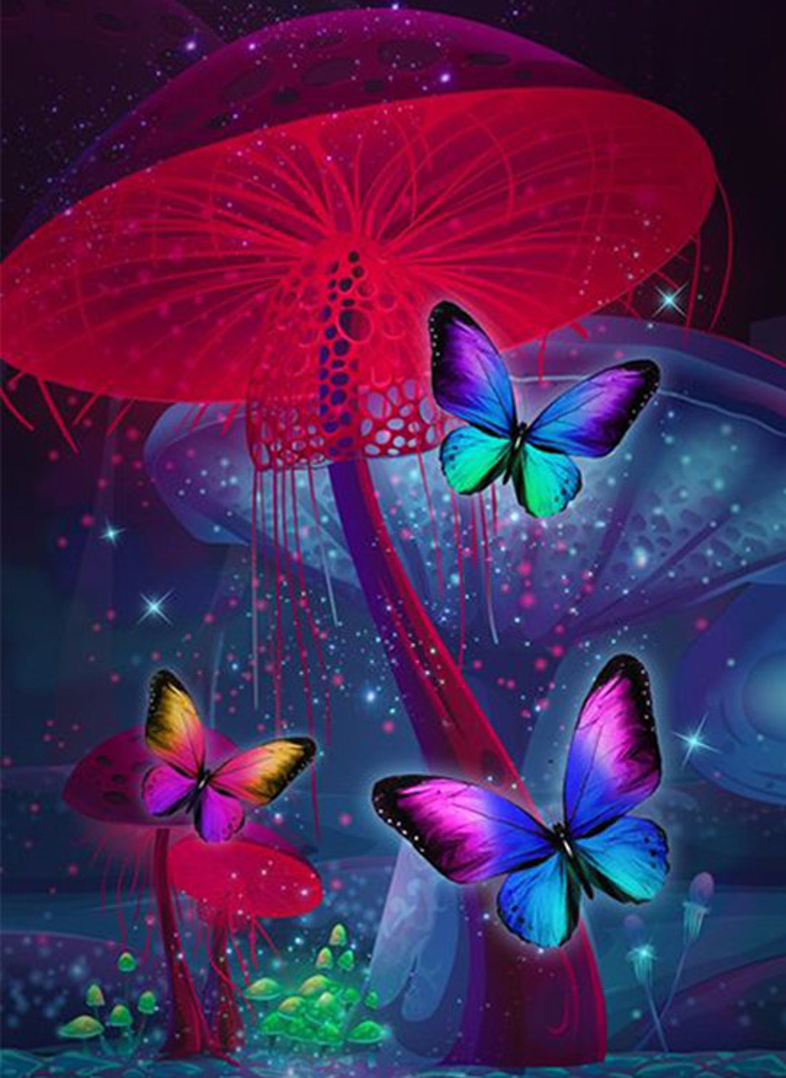 5D DIY Poured Glue Diamond Painting Kits Scalloped Edge Etsy